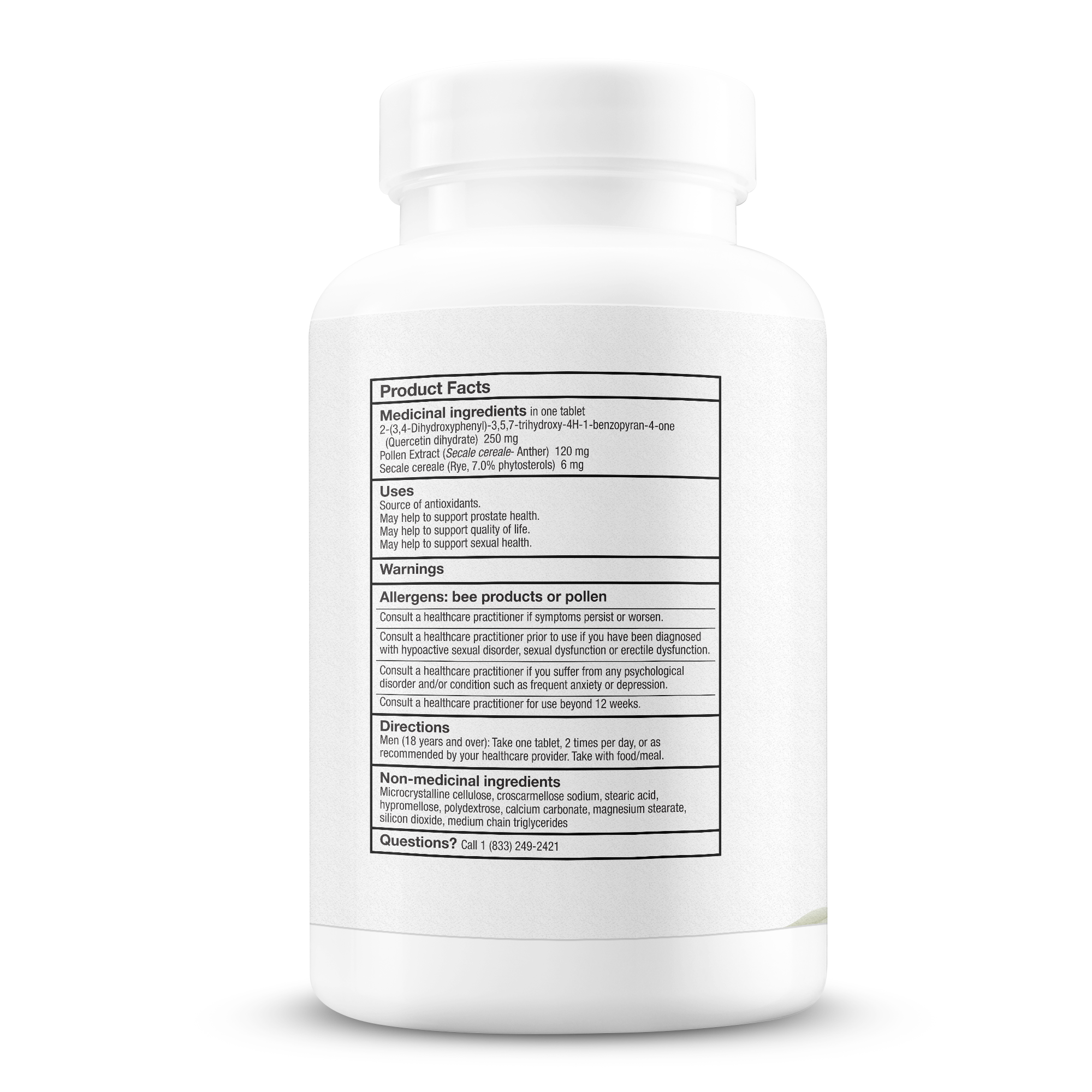 Prostate PQ® Rye Grass Flower Pollen & Quercetin Supplement ...