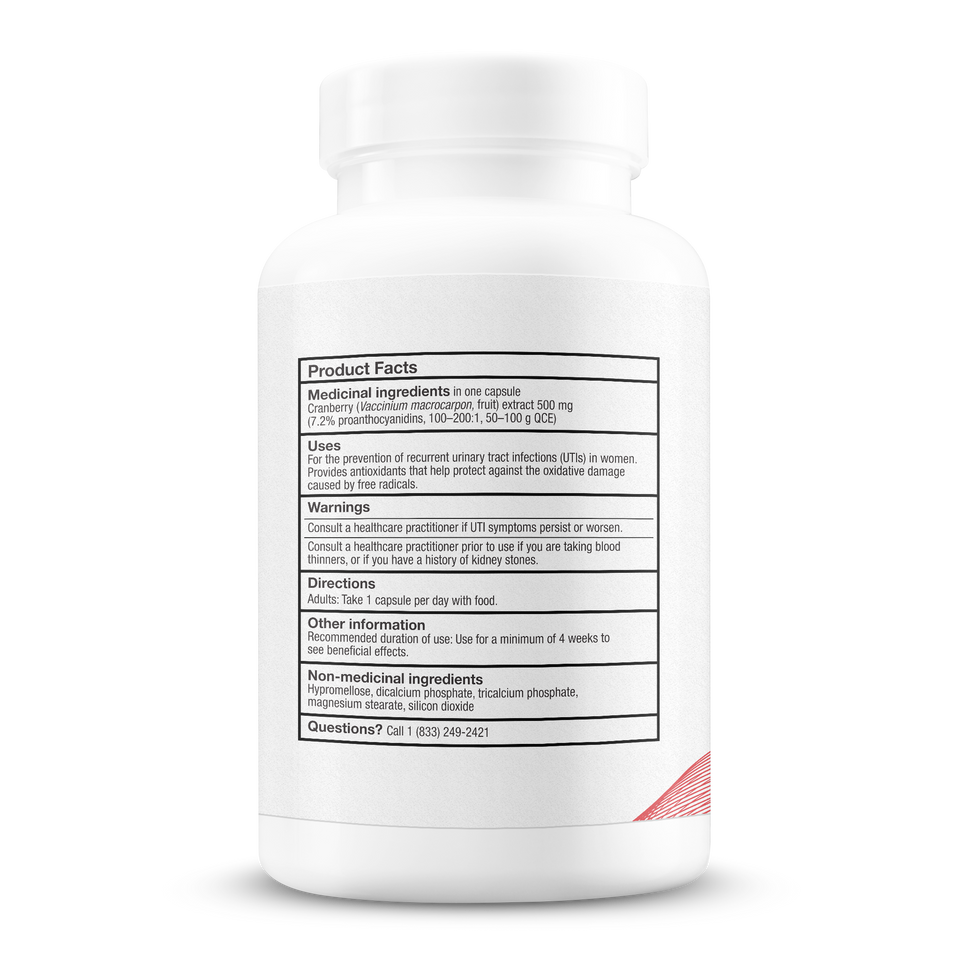 Cranberry supplement for UTI prevention